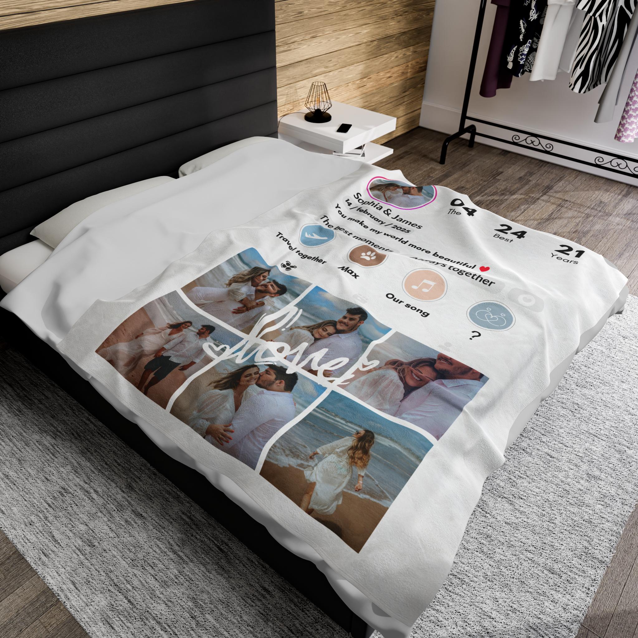 Custom Photo Instagram Blanket Picture Blanket With Text