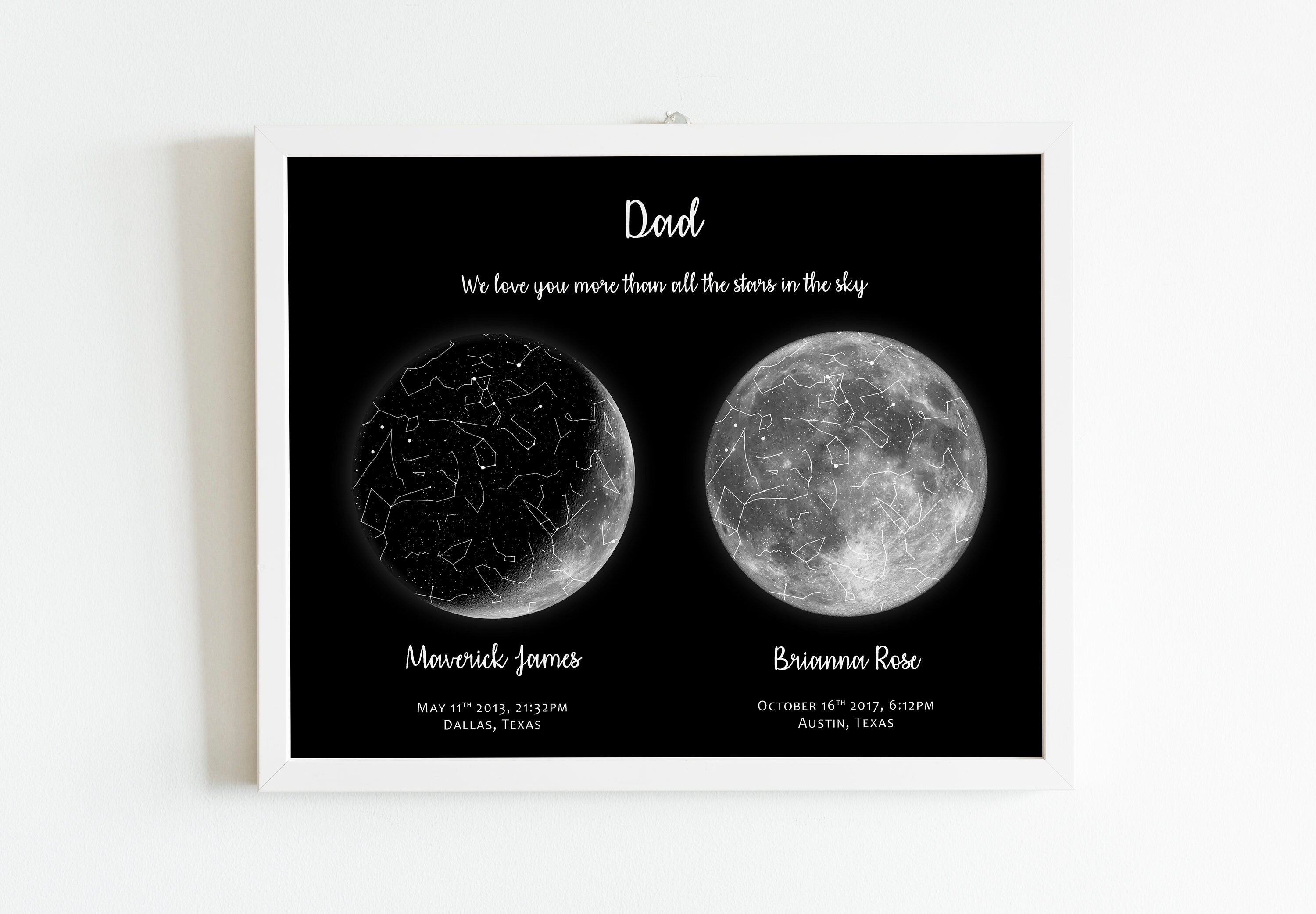 🎁Mother's Day Gift🌔Custom Moon Night Sky Print Family Gift (Customized free)