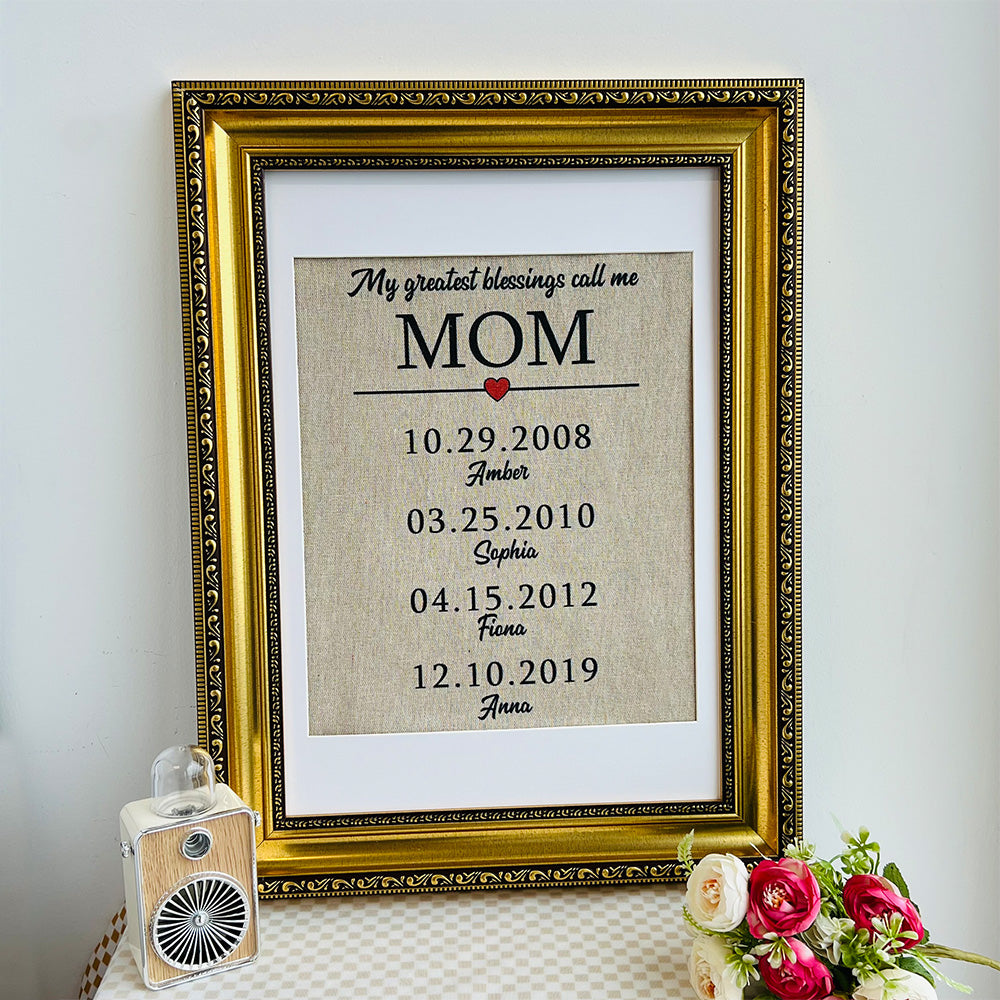 My greatest blessings call me MOM/GRANDMA Customized Name Frame - Mother's Day Gift (Customized free)