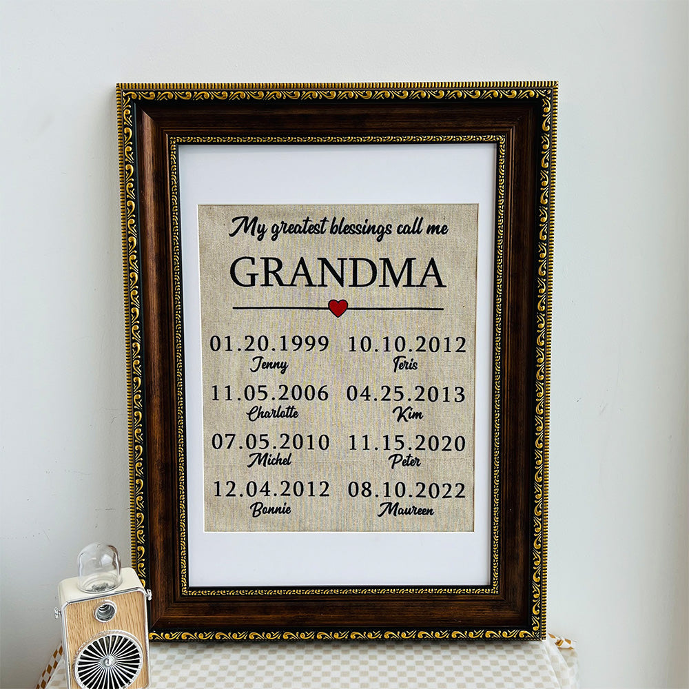 My greatest blessings call me MOM/GRANDMA Customized Name Frame - Mother's Day Gift (Customized free)