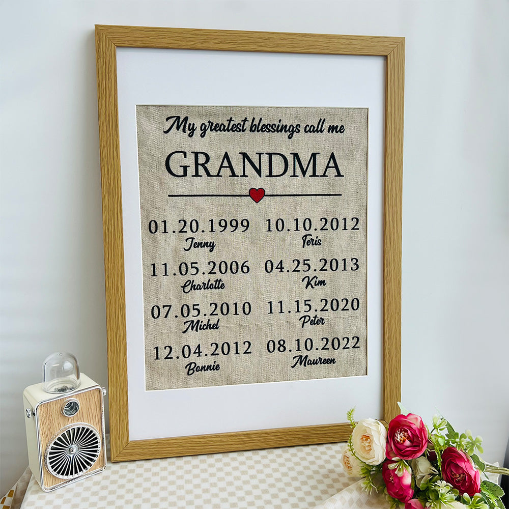 My greatest blessings call me MOM/GRANDMA Customized Name Frame - Mother's Day Gift (Customized free)