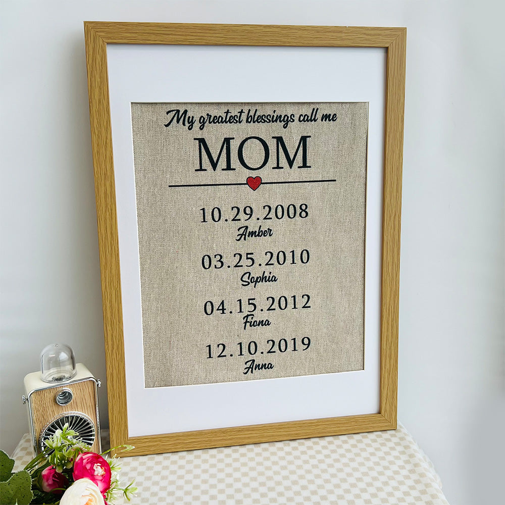 My greatest blessings call me MOM/GRANDMA Customized Name Frame - Mother's Day Gift (Customized free)