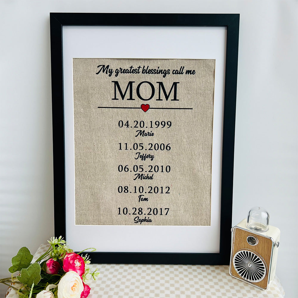 My greatest blessings call me MOM/GRANDMA Customized Name Frame - Mother's Day Gift (Customized free)