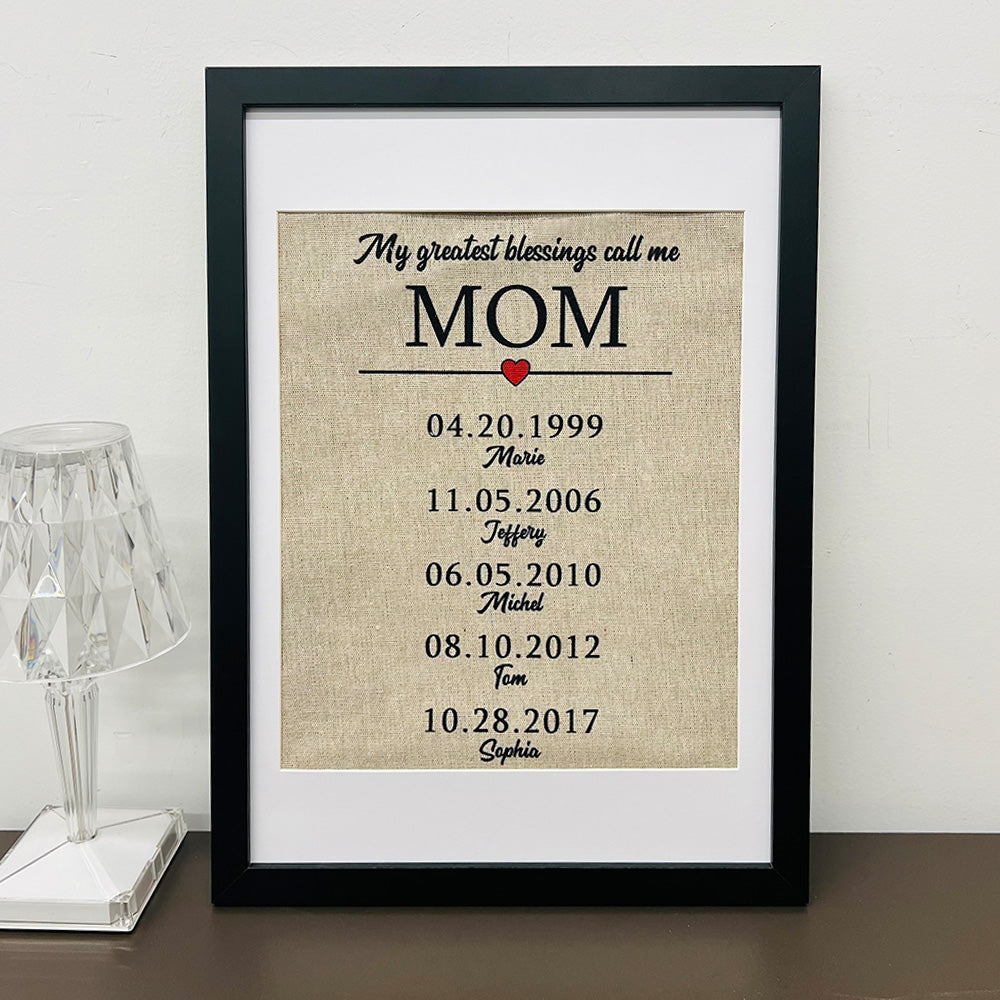 My greatest blessings call me MOM/GRANDMA Customized Name Frame - Mother's Day Gift (Customized free)