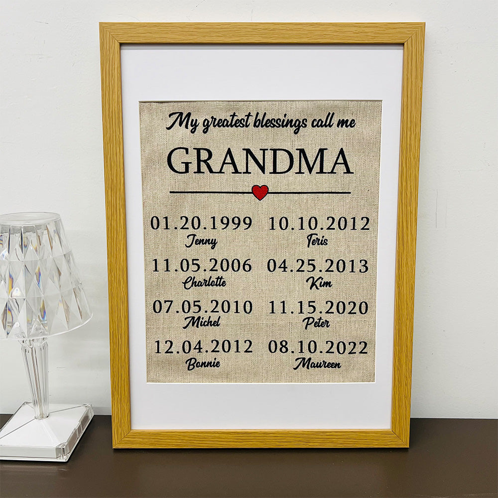 My greatest blessings call me MOM/GRANDMA Customized Name Frame - Mother's Day Gift (Customized free)