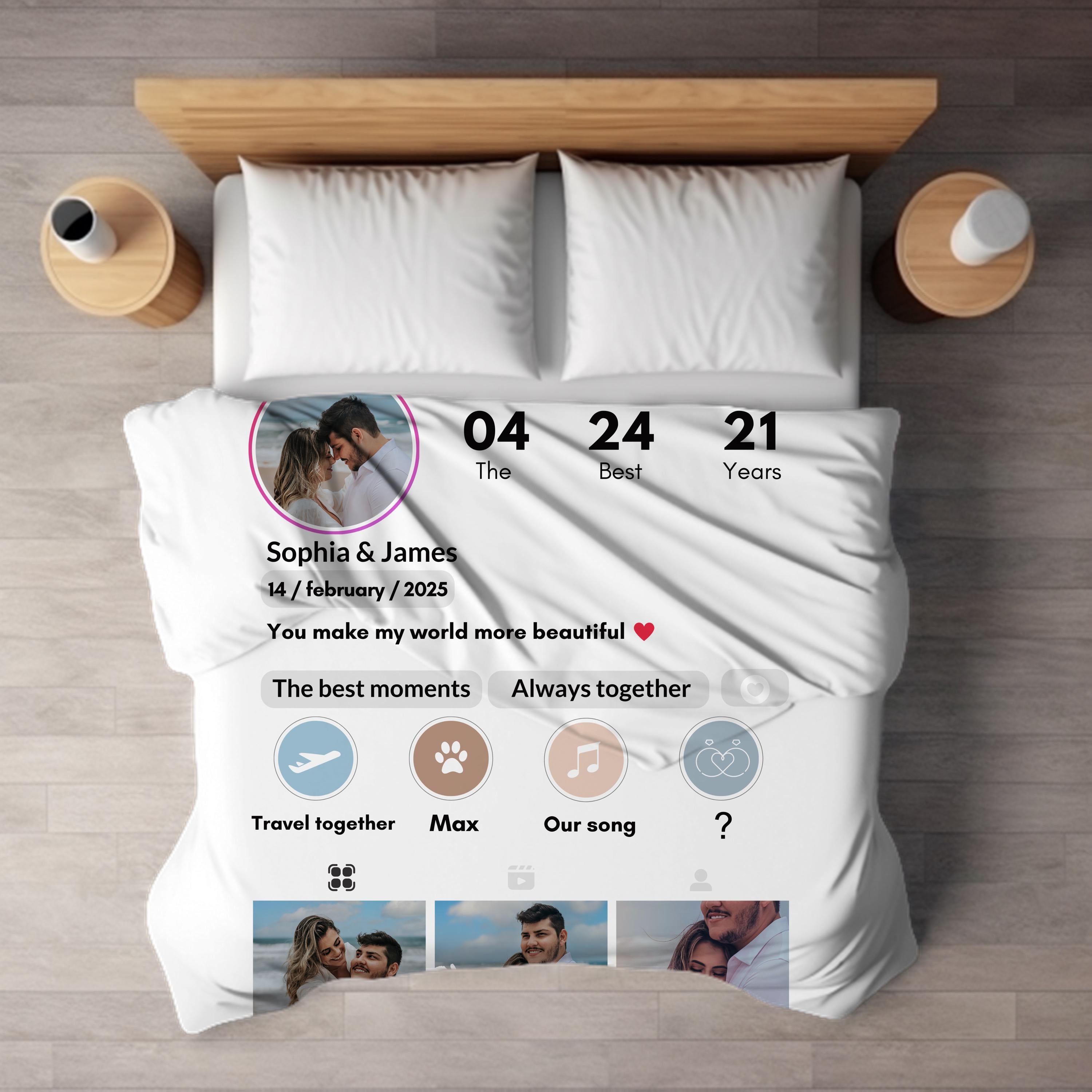 Custom Photo Instagram Blanket Picture Blanket With Text