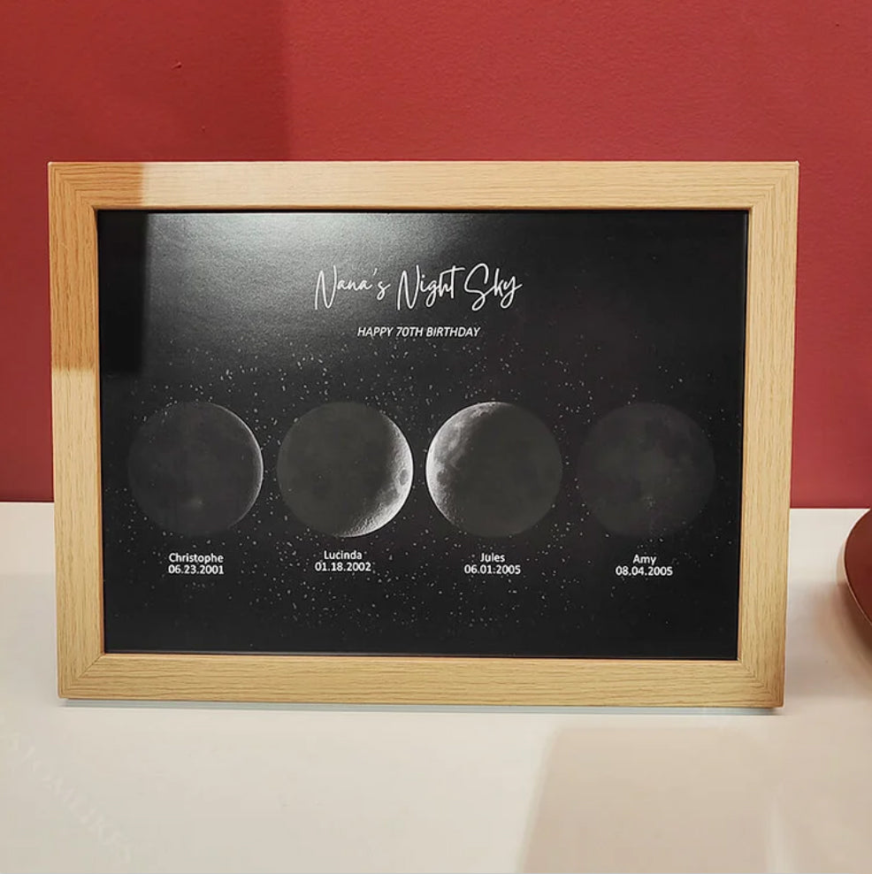 🎁Mother's Day Gift🌔Custom Moon Night Sky Print Family Gift (Customized free)