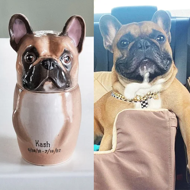 Custom Pet Portrait, Personalized Cookie Jar with Lid, Ceramic Portrait from Photo Figurine