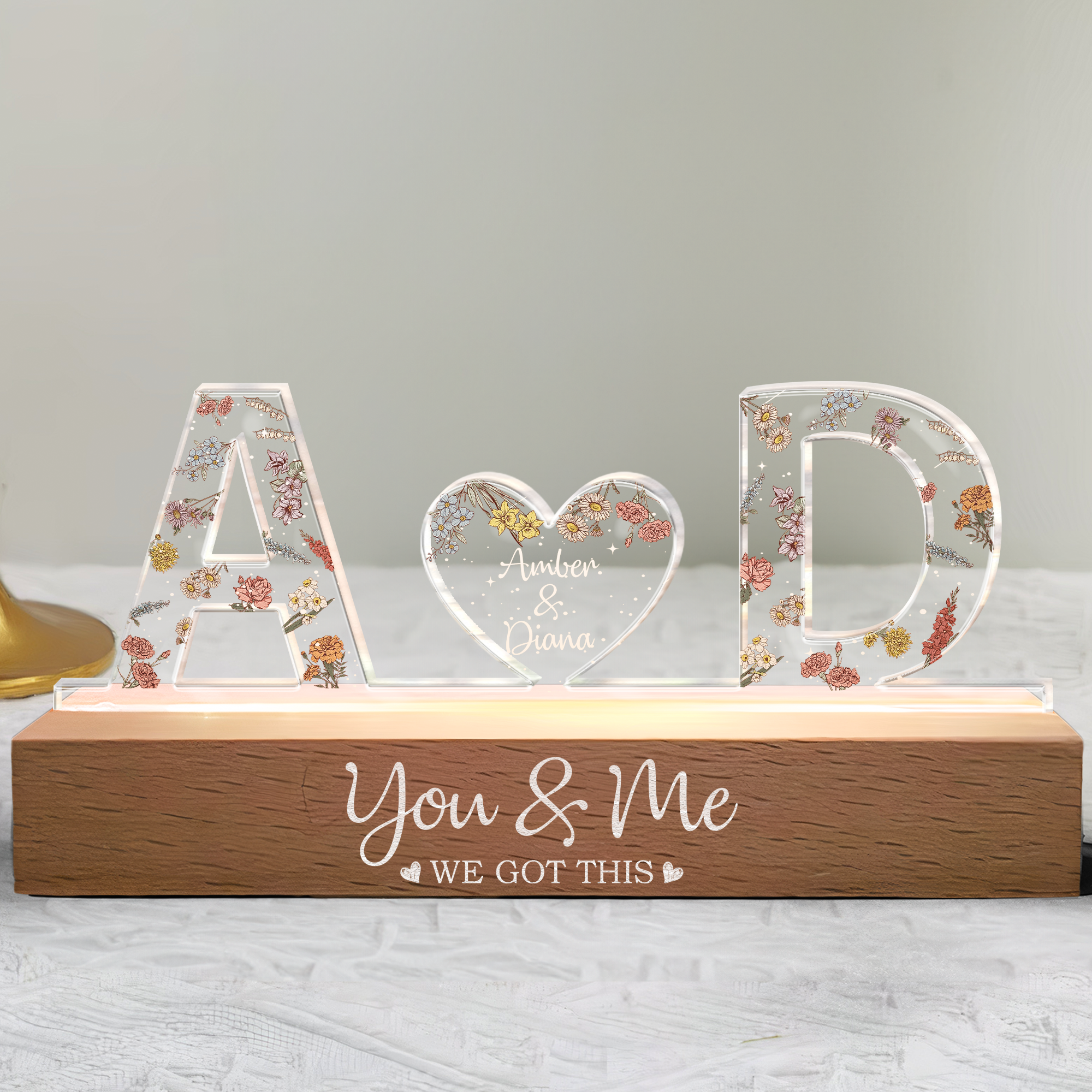 You & Me We Got This Custom Name - Personalized LED Night Light