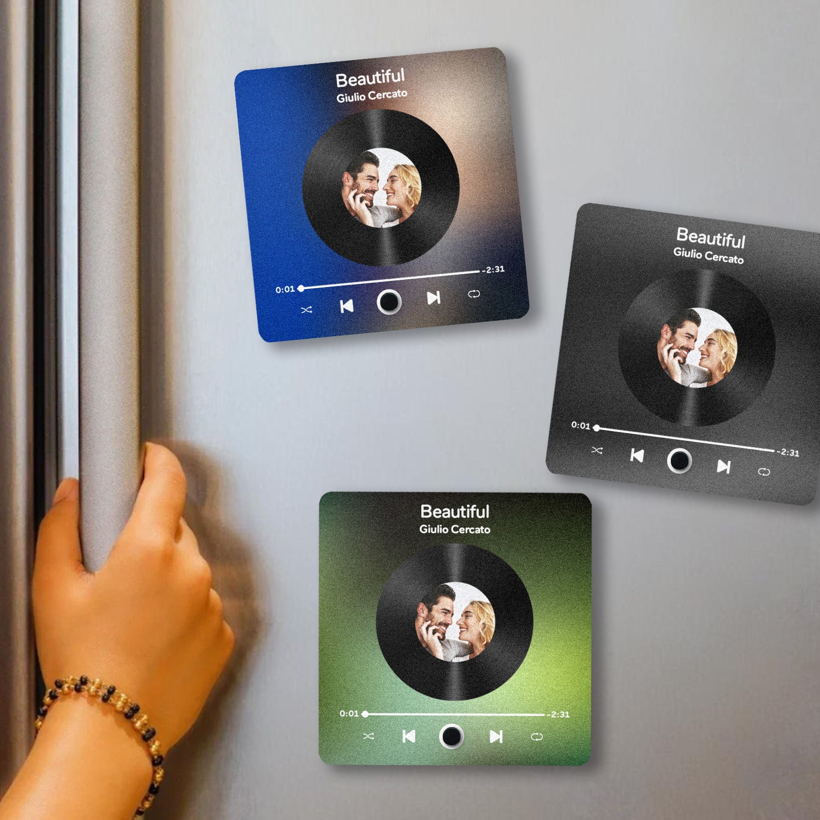 Personalized Custom Photo Music Fridge Magnet Can Play Songs and Adjust Volume, Gifts for Her