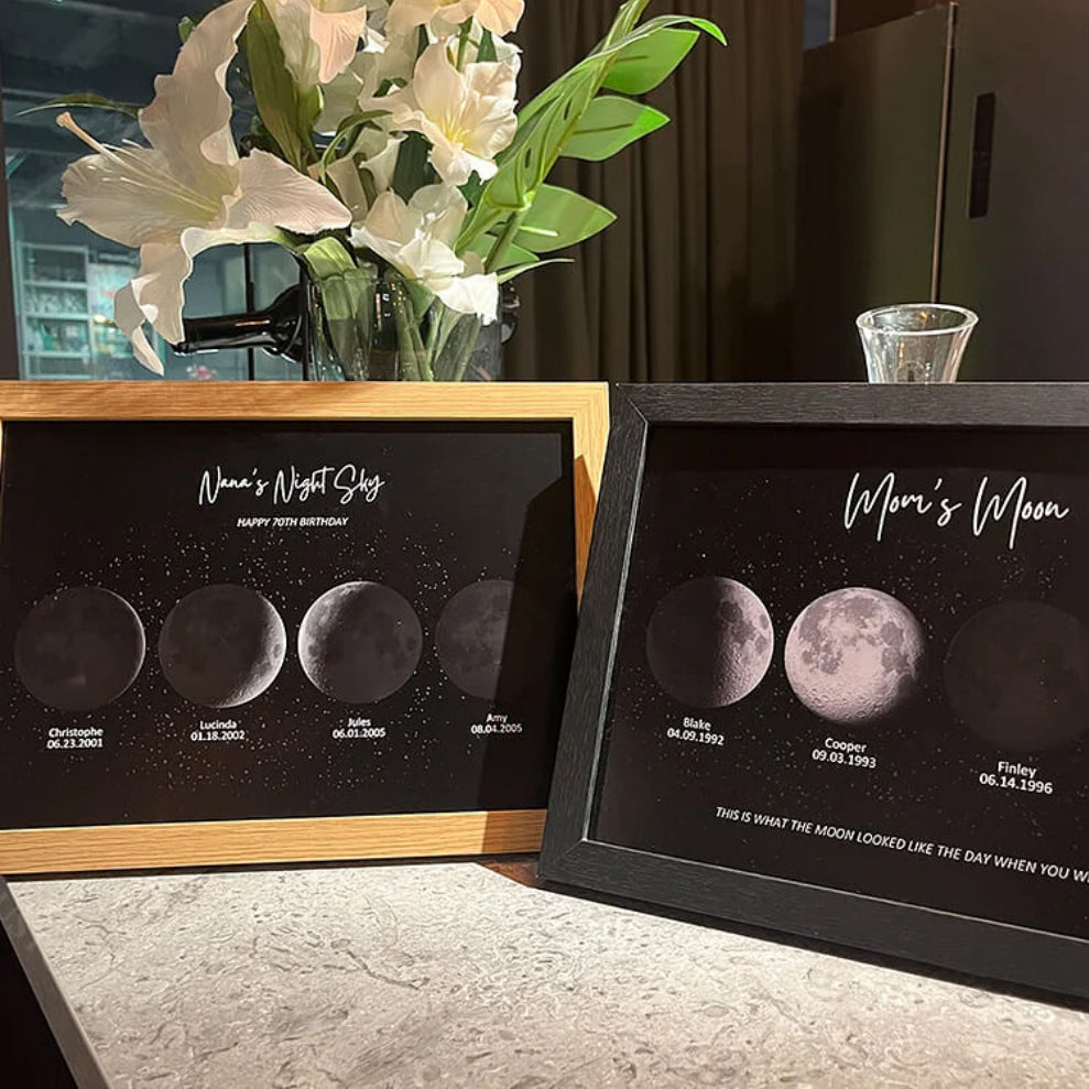 🎁Mother's Day Gift🌔Custom Moon Night Sky Print Family Gift (Customized free)