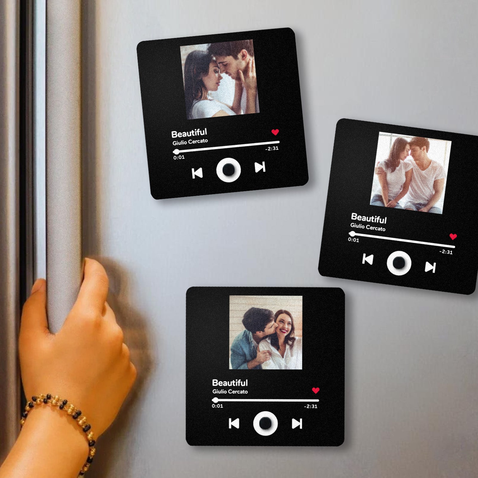 Personalized Custom Photo Music Fridge Magnet Can Play Songs and Adjust Volume, Gifts for Her