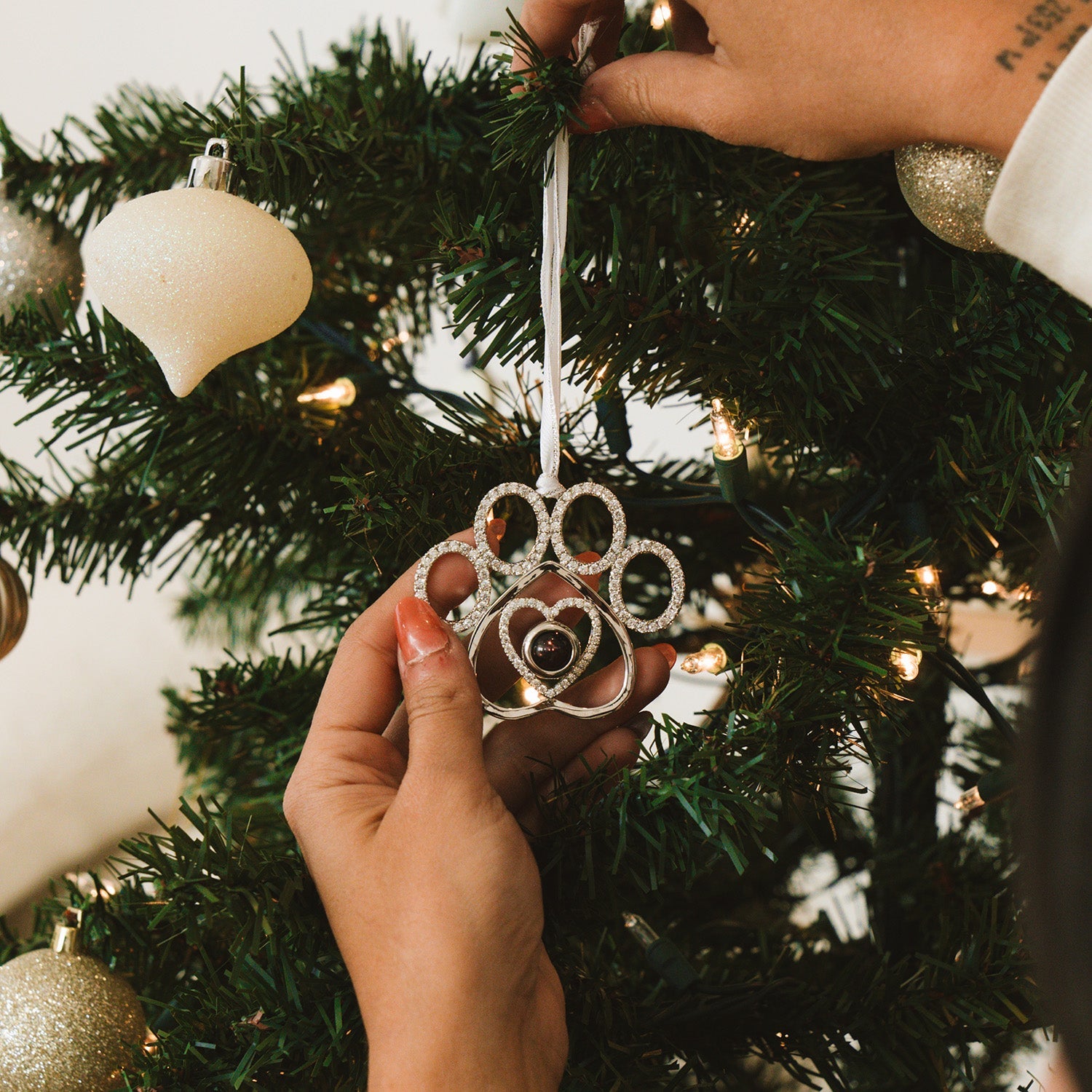 Personalized Pink Snowflake Photo Ornament Christmas Gifts