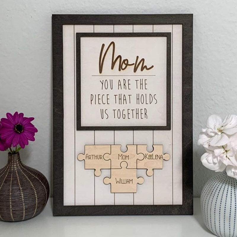 Mother's Day Wooden Puzzle Sign Personalized Gift For Mom (Customized free)