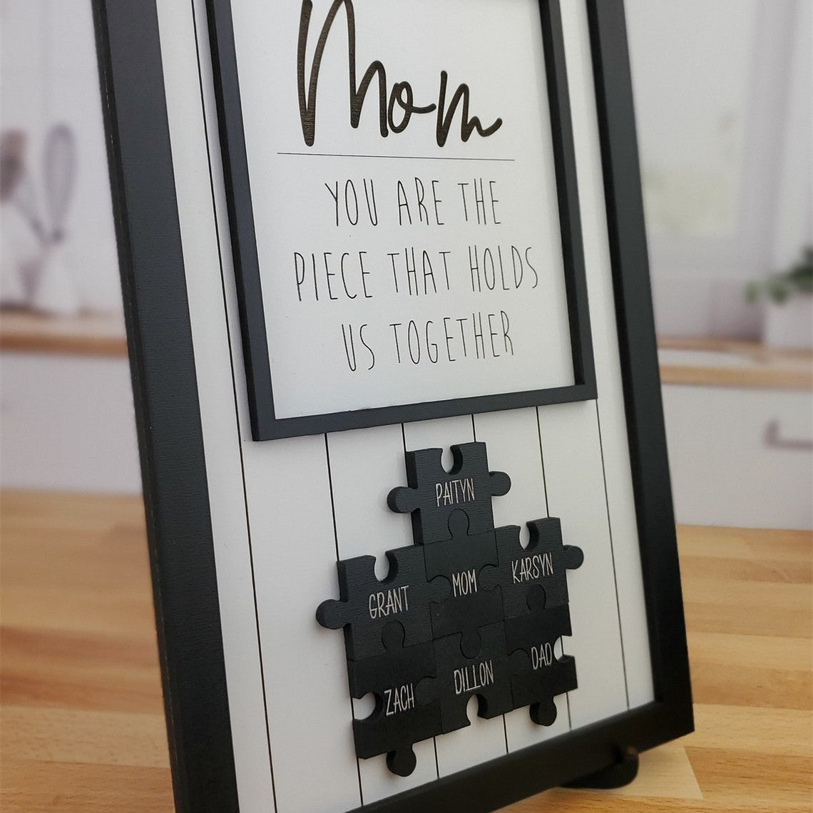 Mother's Day Wood Puzzle Sign Personalized Gift For Mom