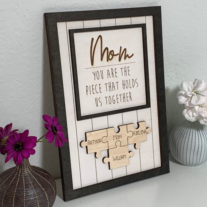 Mother's Day Wooden Puzzle Sign Personalized Gift For Mom