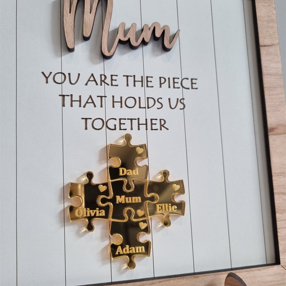 Personalized Wood Puzzle Sign Gift For Mother's Day (Customized free)