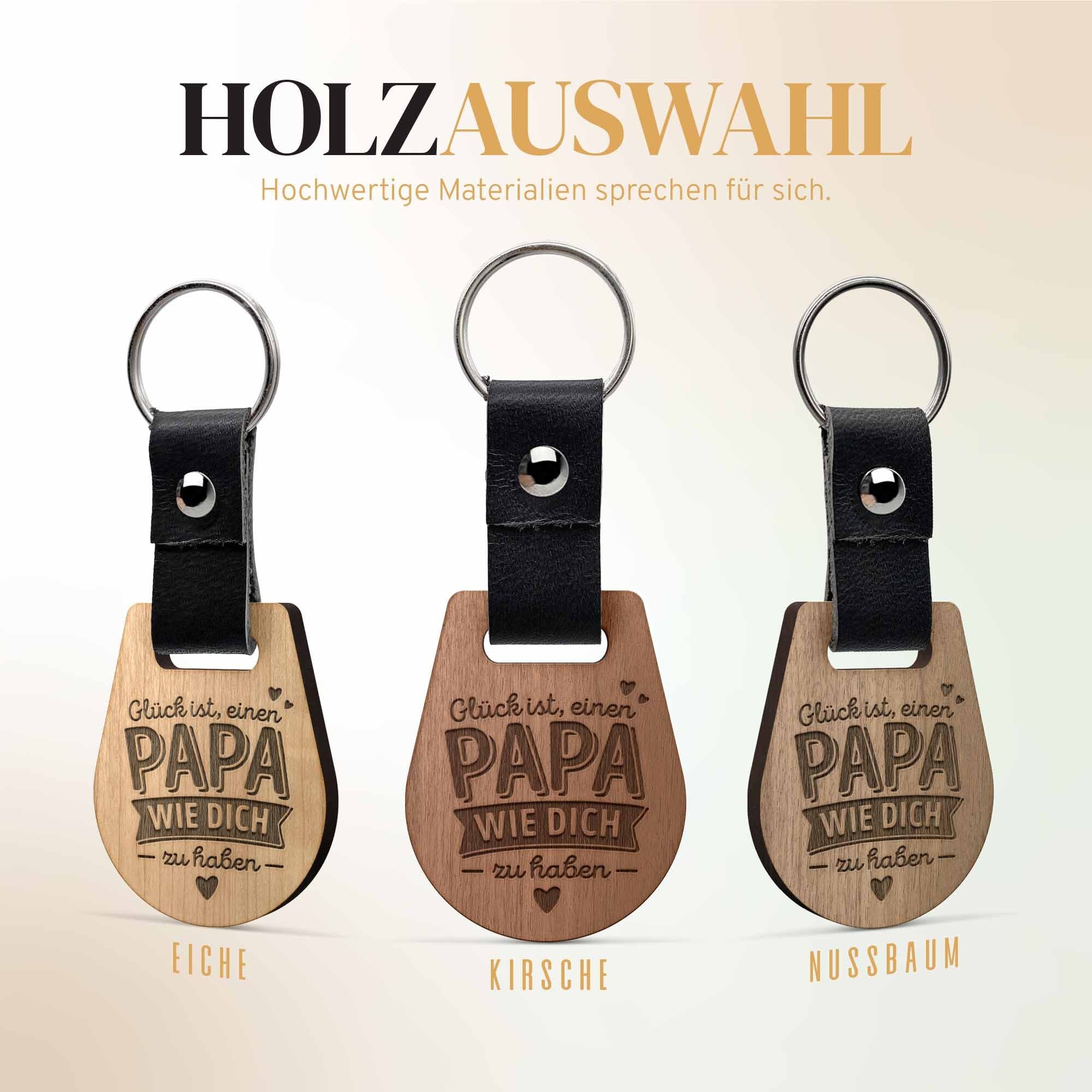 Photo keychain dad made of wood | Happiness is having a dad like you engraving