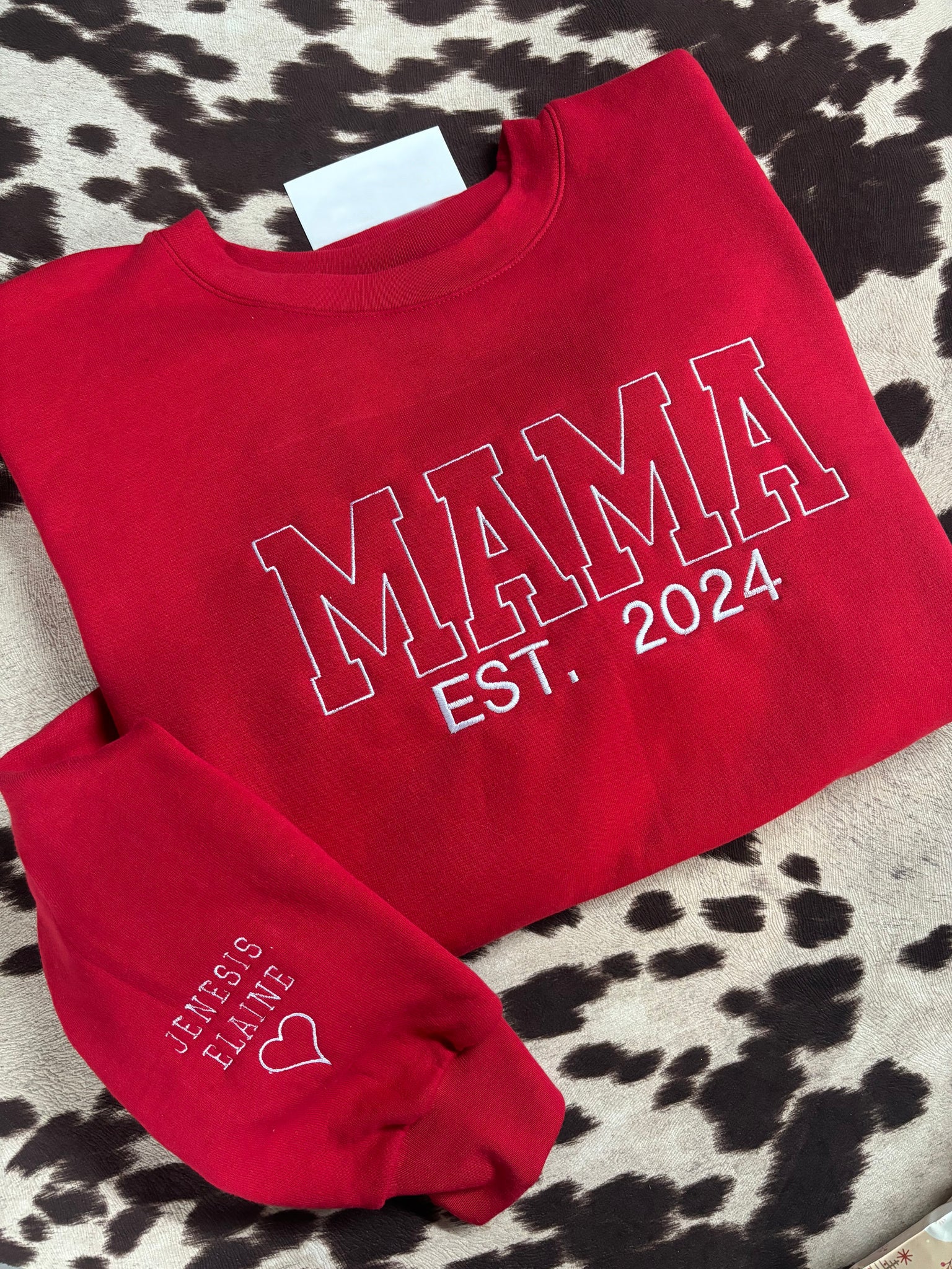 Personalized Mama Embroidered Sweatshirt With Date & Name, Mother's Day Gift