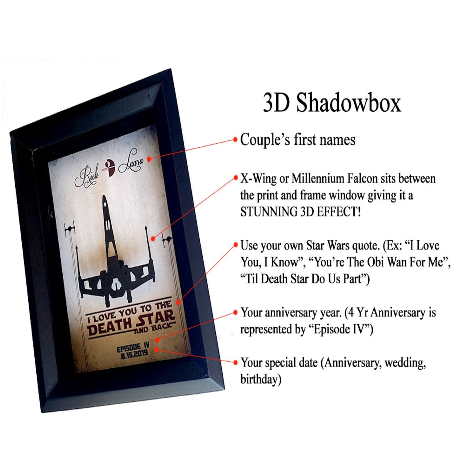 5"x 7" 3D Customized Shadowbox Memorial Gift Frame