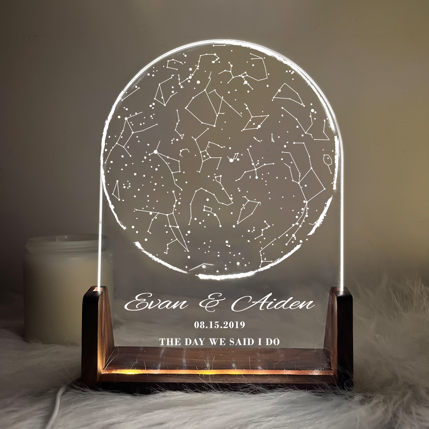 Custom Star Map Night Light By Date