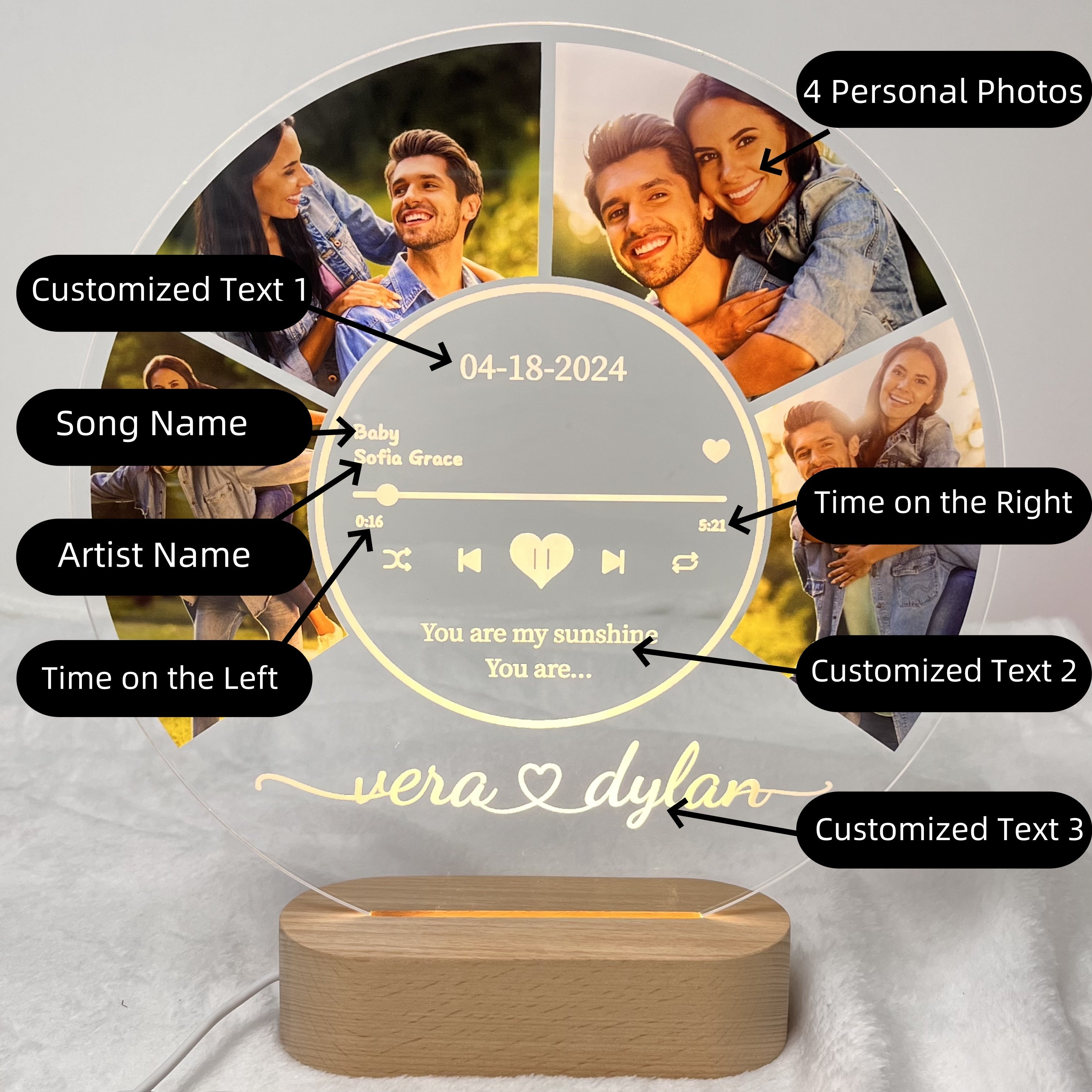 Personalized Photo Night Light Plaque