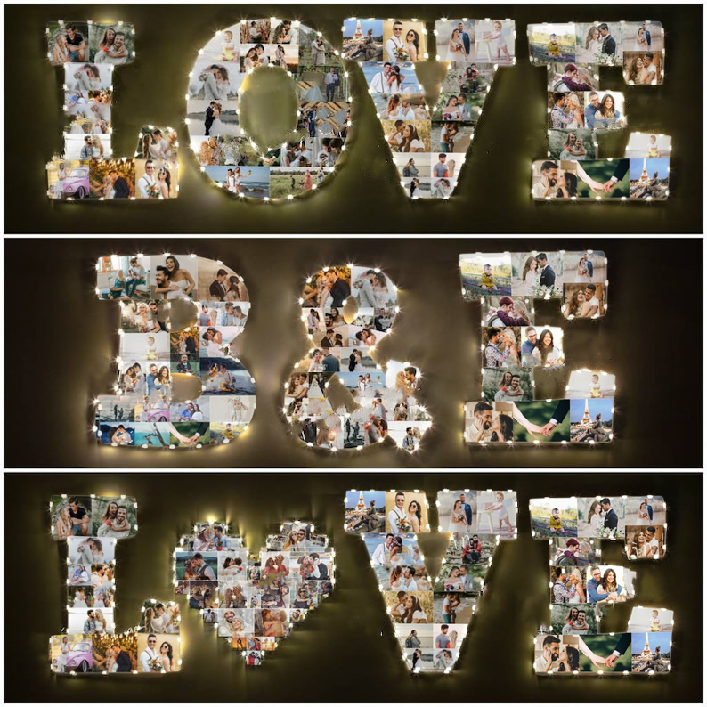 ✨Personalized Letter Photo Collage Lamp Letter K