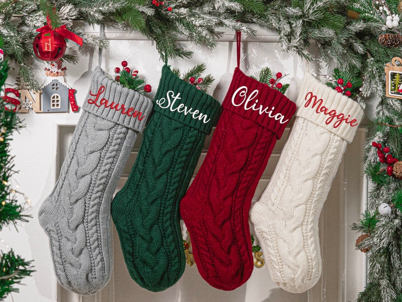 Personalized Embroidered Family Name Christmas Stockings