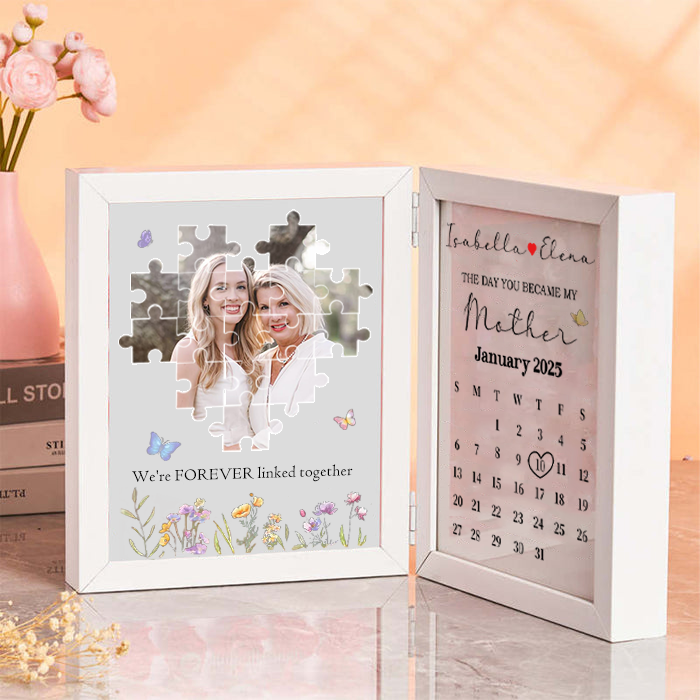 Personalized The Day You Became My Mother Puzzle Photo Frame