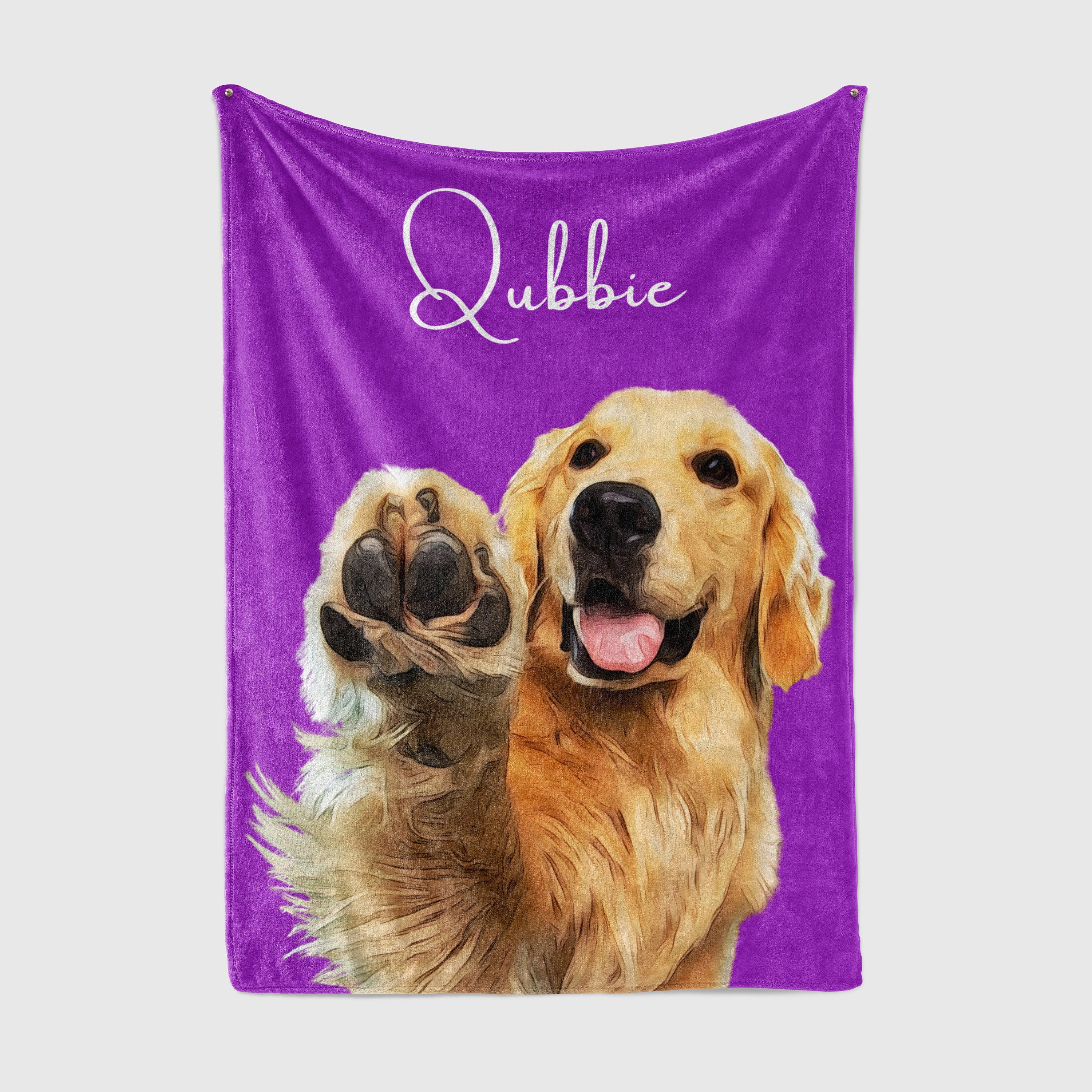 Personalized Pet Portrait Photo Fleece Blanket