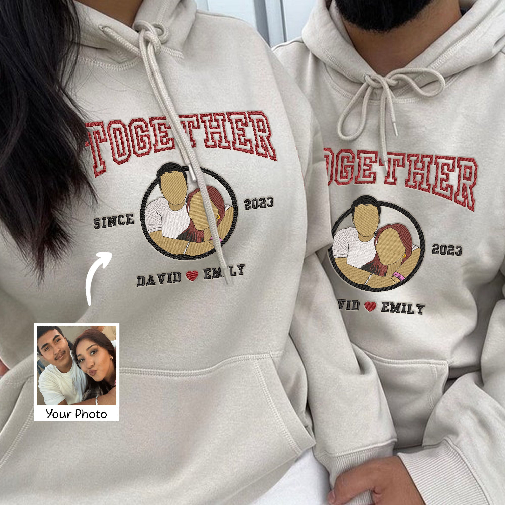 Anniversary Gift for Couple - Embroidered Couple Sweatshirt - Together Since Sweatshirt - Embroidered Sweatshirt