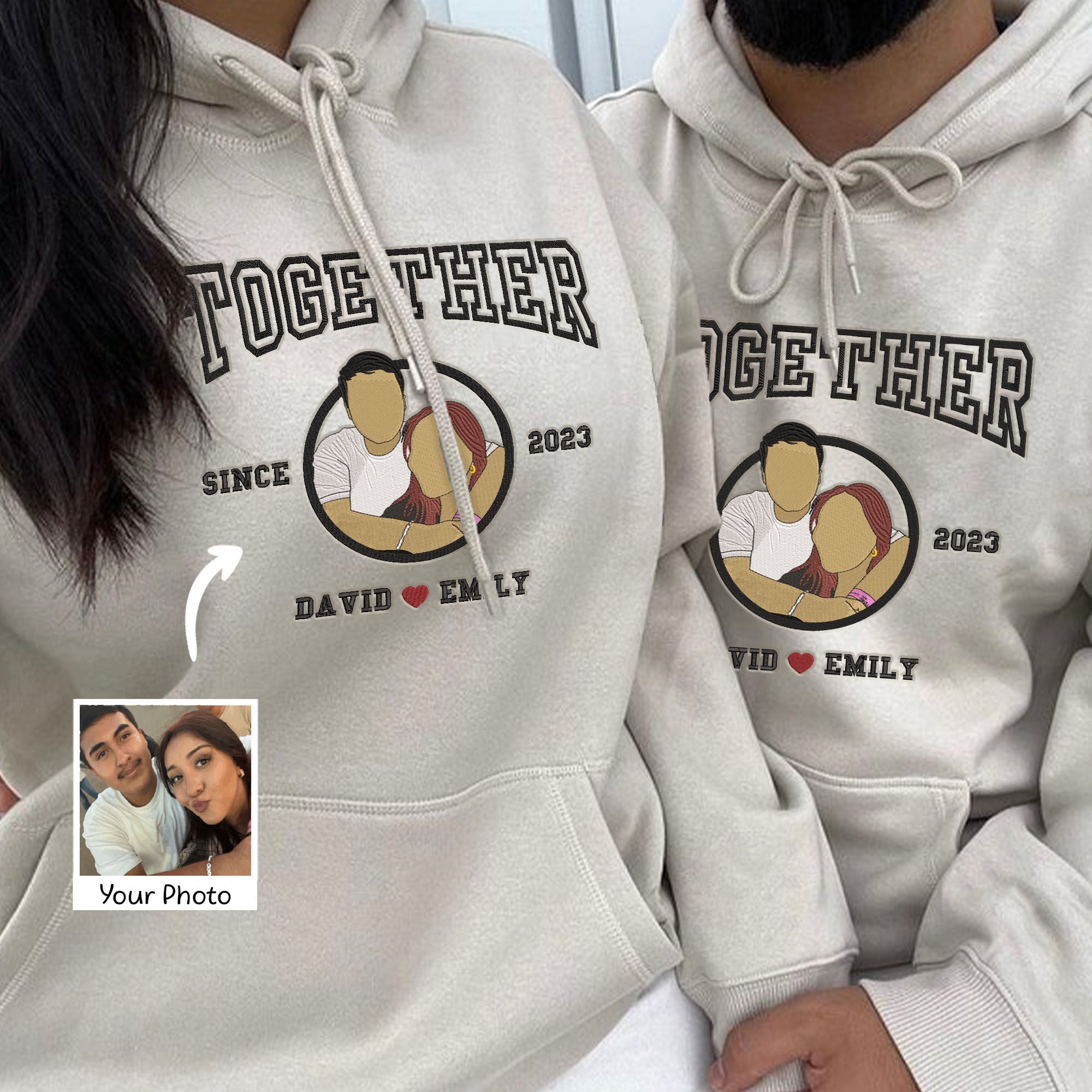 Anniversary Gift for Couple - Embroidered Couple Sweatshirt - Together Since Sweatshirt - Embroidered Sweatshirt