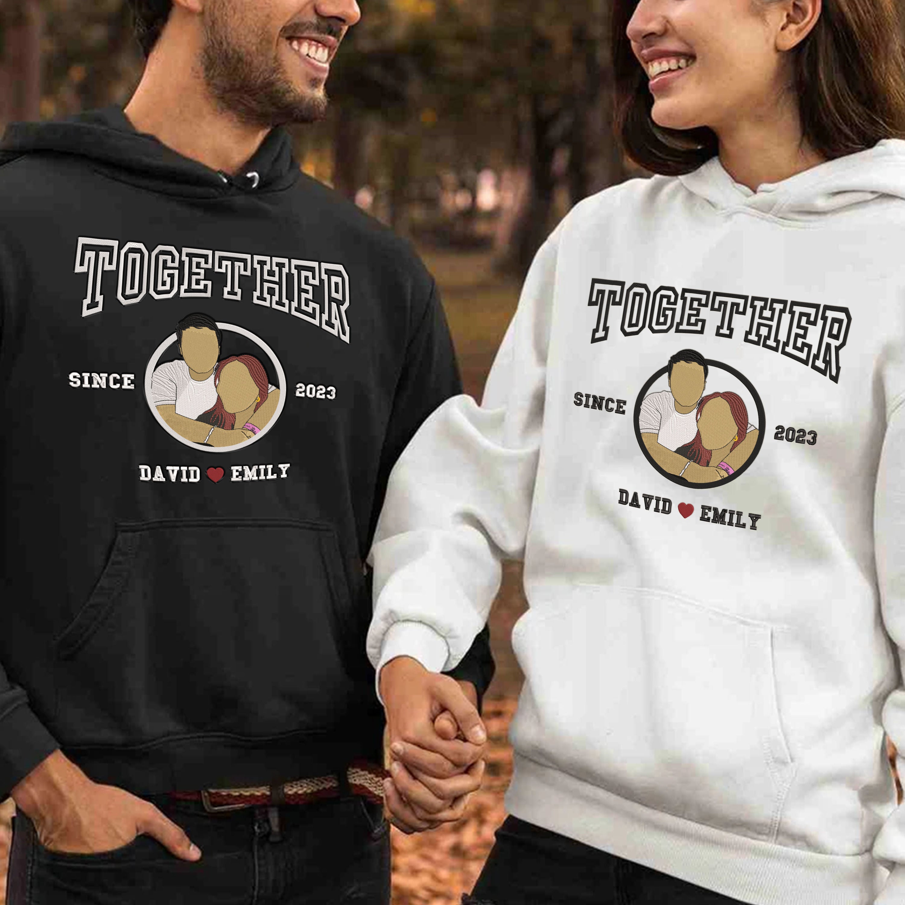 Anniversary Gift for Couple - Embroidered Couple Sweatshirt - Together Since Sweatshirt - Embroidered Sweatshirt