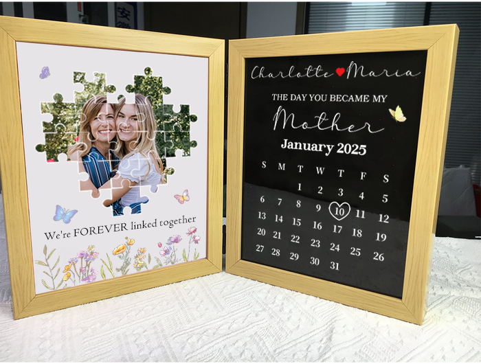 Personalized The Day You Became My Mother Puzzle Photo Frame