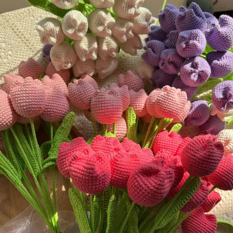 Soft Blossoms- Hand-Knitted Bouquet Flowers