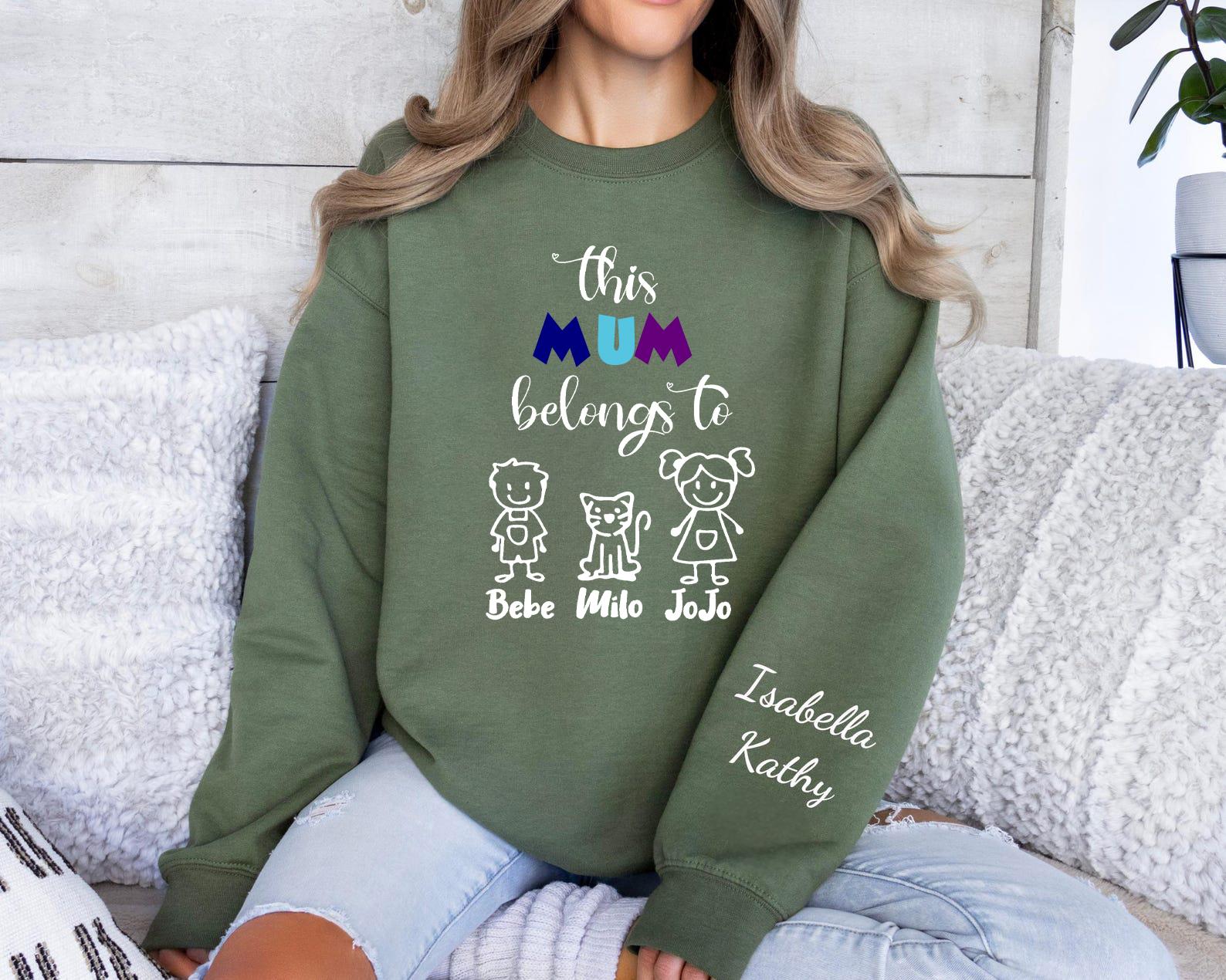 Custom THIS MUM BELONGS TO Shirt With Cartoon & Name Perfect Gift For Mom