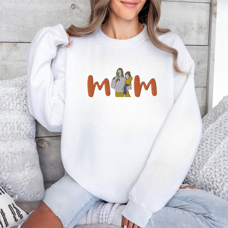 Custom mom sweatshirts with a photo of mom and child