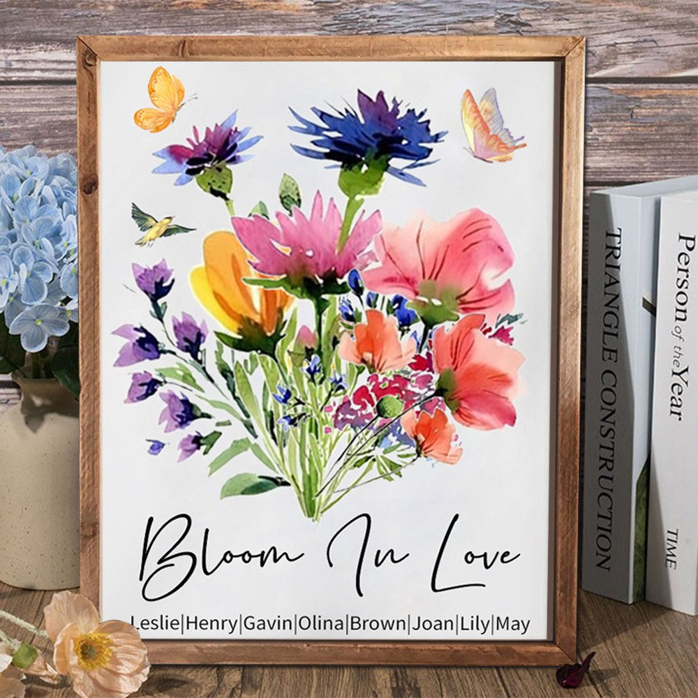 Custom Grandma's Garden Birth Flower Bouquet Art Print Mother's Day Gift