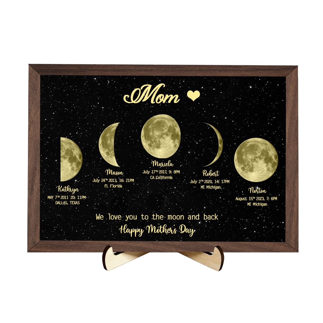 🌔Custom Moon Phase Frame Night Sky Print Family Gift (Customized free)