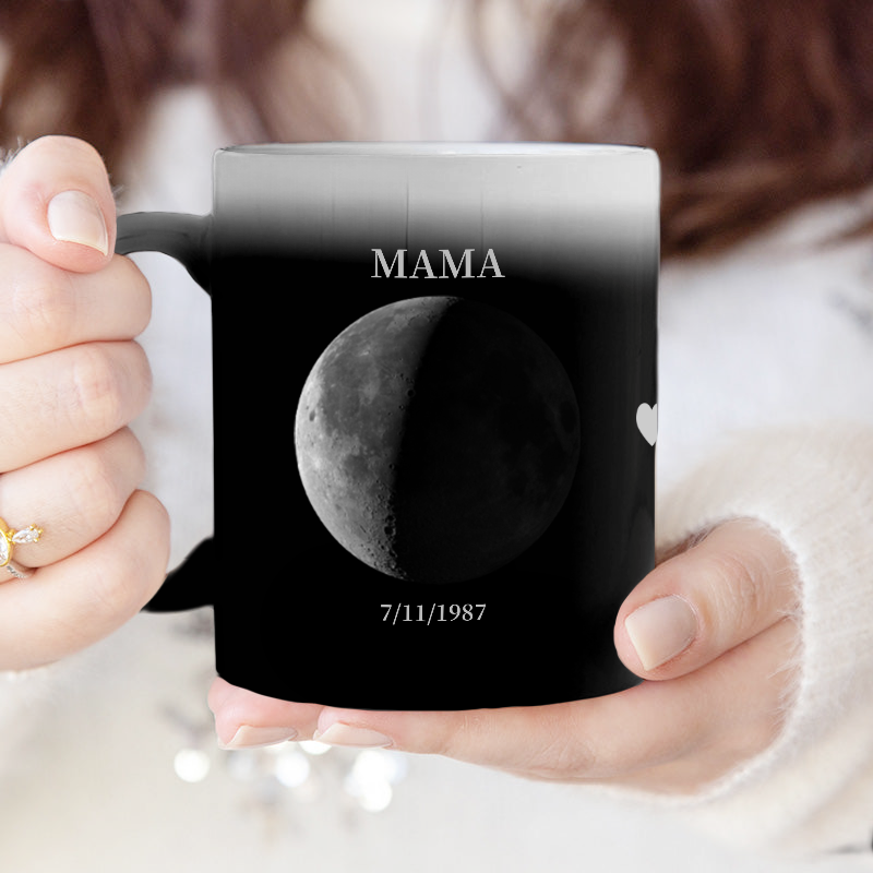 REAL Moon Phase - Color Changing Magic 3D Effect Printed Mug-For Mom,Mother's Day Gift