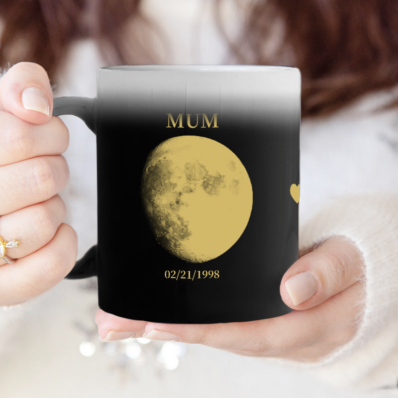 REAL Moon Phase - Color Changing Magic 3D Effect Printed Mug-For Mom,Mother's Day Gift