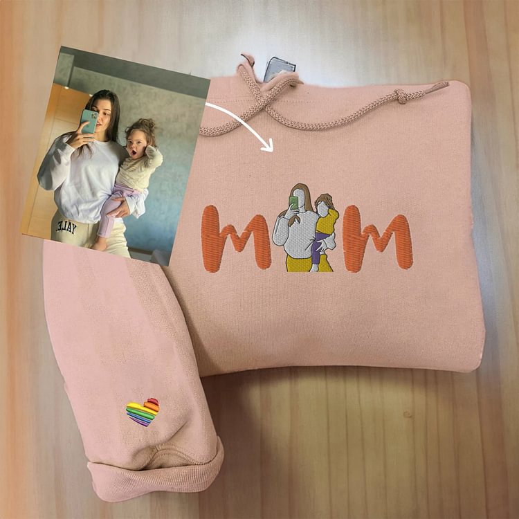 Custom mom sweatshirts with a photo of mom and child