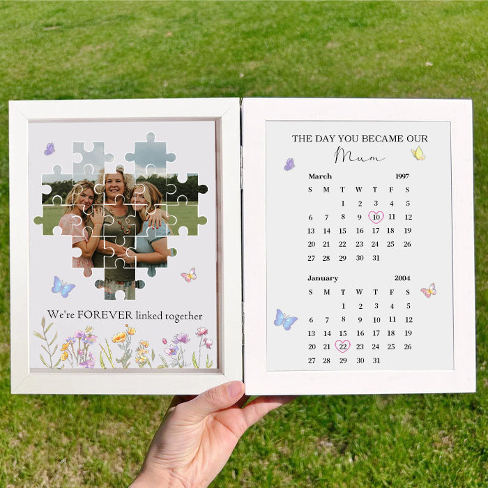 Custom The Day You Became Our Mum Puzzle Photo Frame