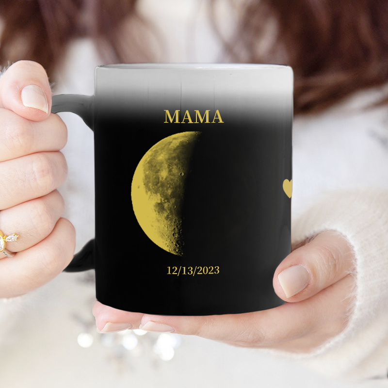 REAL Moon Phase - Color Changing Magic 3D Effect Printed Mug-For Mom,Mother's Day Gift