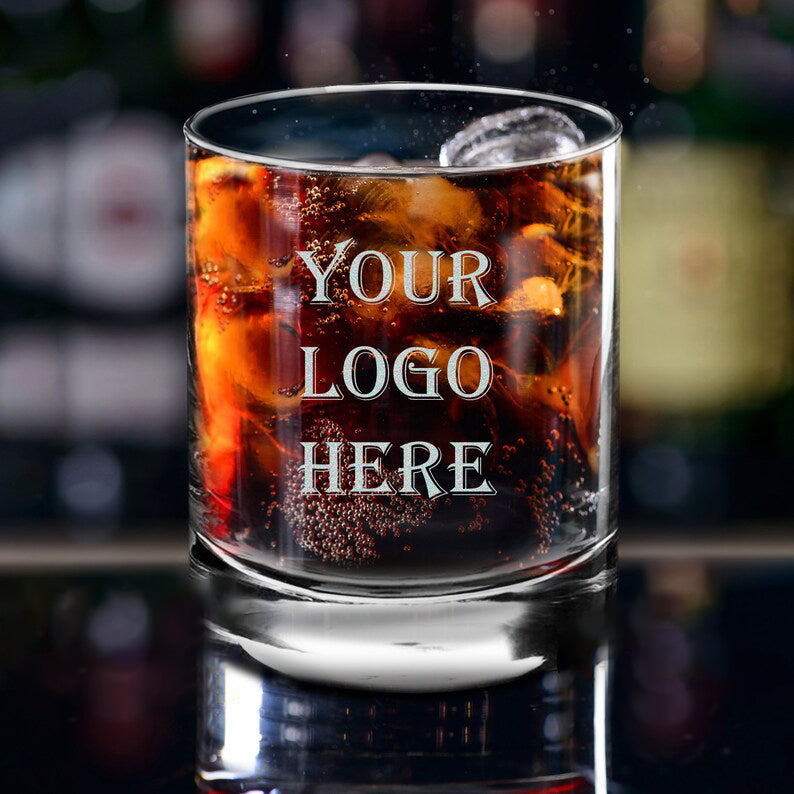 Personalized Your Own Logo Rocks Glasses