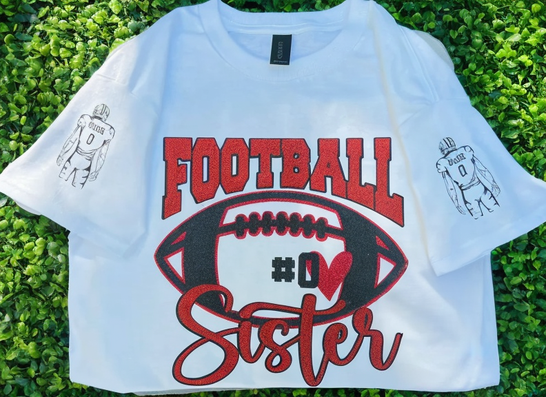 🏈 Shine on Game Day - Football Mom Shirt | School Spirit Tee | Glitter Vinyl Shirt