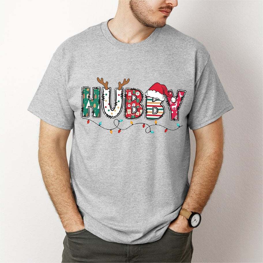 Christmas Wife And Husband T-shirt Christmas Matching Tee Wifey And Hubby Family Matching