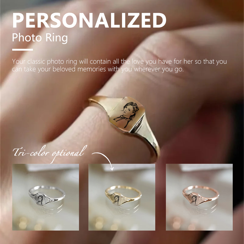 👩❤️👧Mother & Daughter Forever Linked Together Ring-Personalized Birthstone Photo Ring (Customized free)