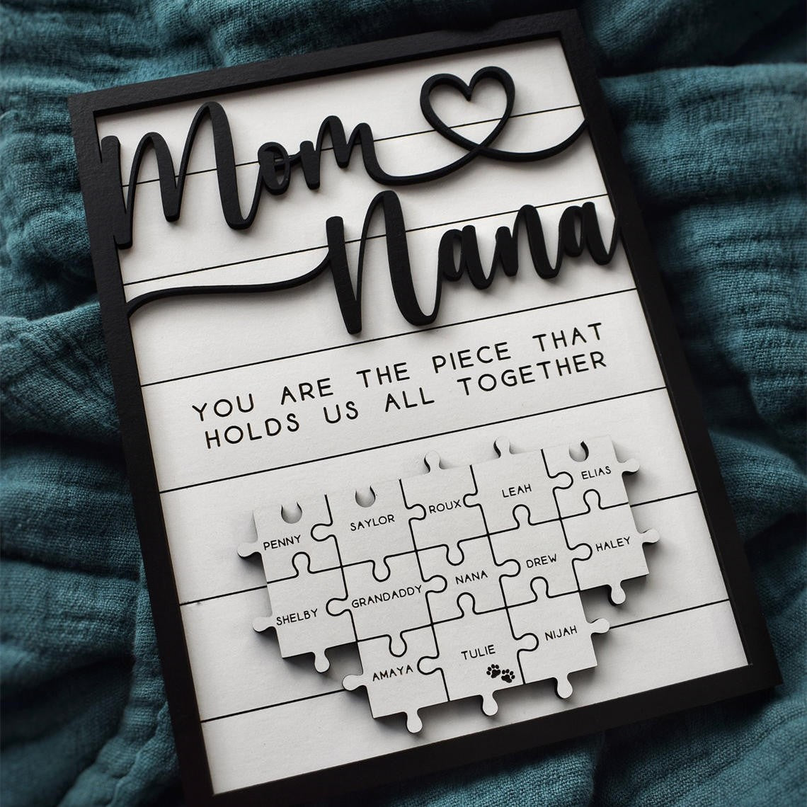 Mom Puzzle Sign Personalized Wooden Gift For Mother's Day (Customized free)