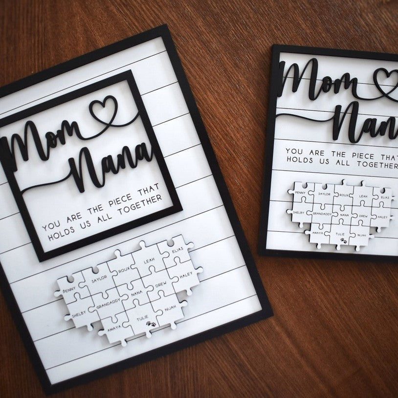 Mom Puzzle Sign Personalized Wooden Gift For Mother's Day (Customized free)